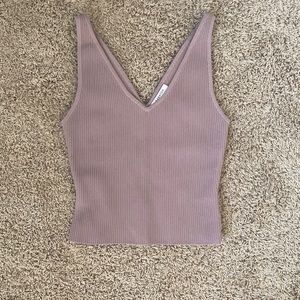 Babaton Sculpt Knit Double V Cropped Tank